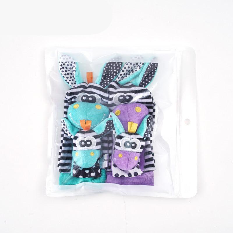 Kletshuts™ RattleToy 1+1 GRATIS: Zachte Dierlijke Baby Pols En Voet Sokke Rammelaa Speelgoed Set
