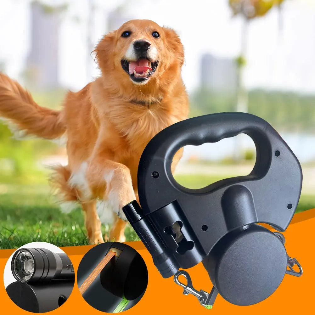 DogFri™ DoubleLeash: LED Licht Dubbele Hoofd Intrekbare Hondenriem
