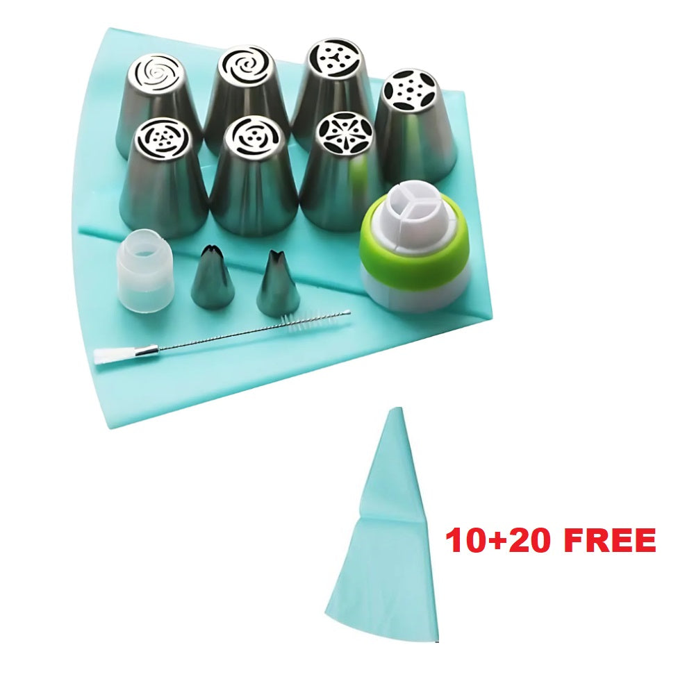 Globetrek° PipingTip: Roestvrij Staal Taart En Gebak Decoratie Pipping Tip Set