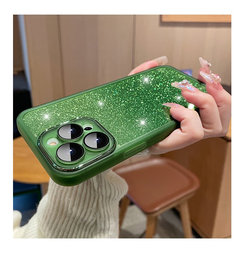Gradiënt Glitter Transparant Zacht Hoesje voor iPhone