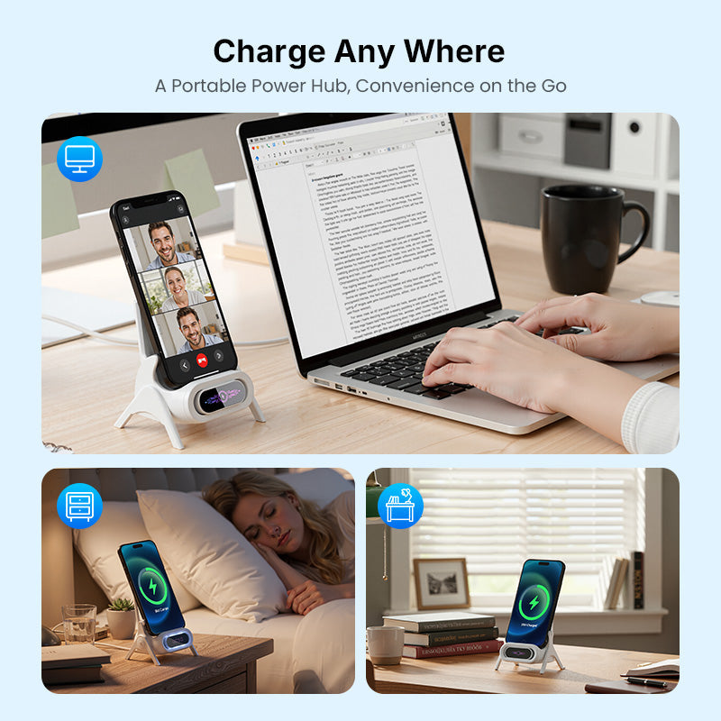 📱⚡ NU 50% KORTING! 15W Draadloze Snellader met Telefoonstandaard – Verstelbaar, Handsfree & Qi-Compatibel