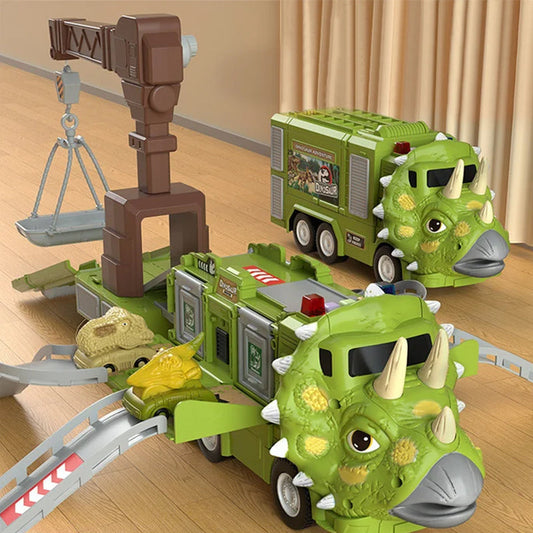 Kletshuts™ DinoTruck: Dinosaurus Vrachtwagen Speelgoed Set Met Verlichting En Muziek