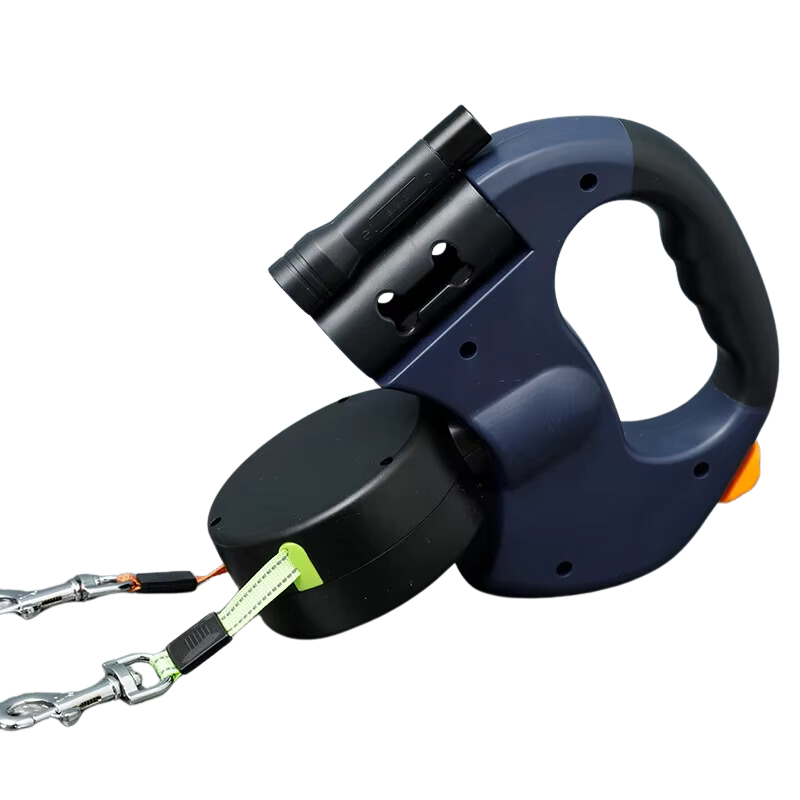 DogFri™ DoubleLeash: LED Licht Dubbele Hoofd Intrekbare Hondenriem