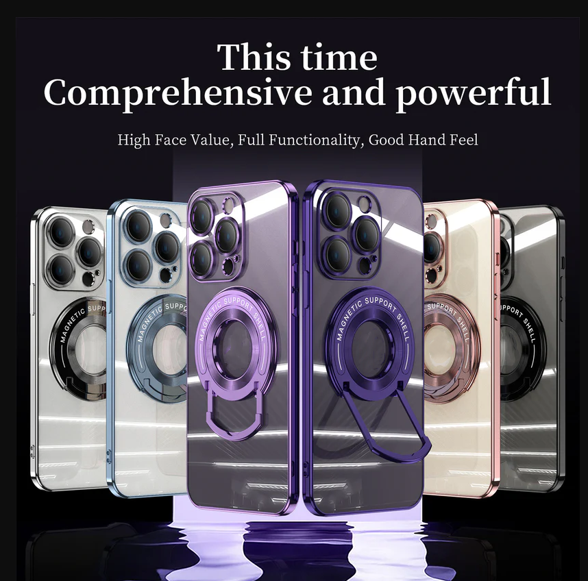 Magnetische Zuigbeugel Galvaniseerde Duidelijke Beschermende Telefoon Case Voor iPhone