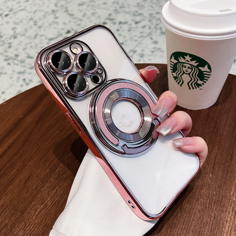 Magnetische Zuigbeugel Galvaniseerde Duidelijke Beschermende Telefoon Case Voor iPhone