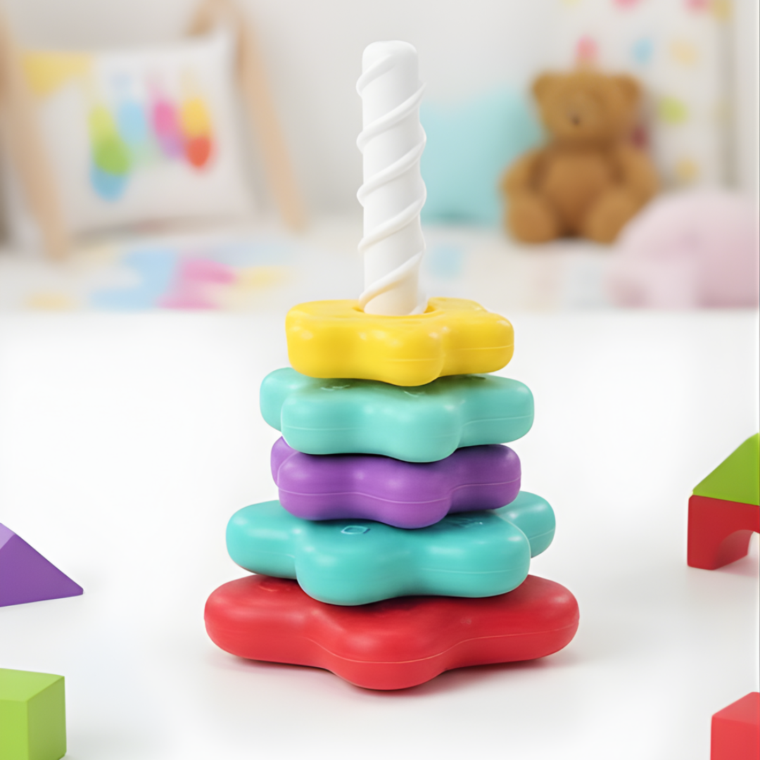 Kletshuts™ StackingToy: Regenboog Toren Wiel Stapelen Speelgoed Zintuiglijk Leren