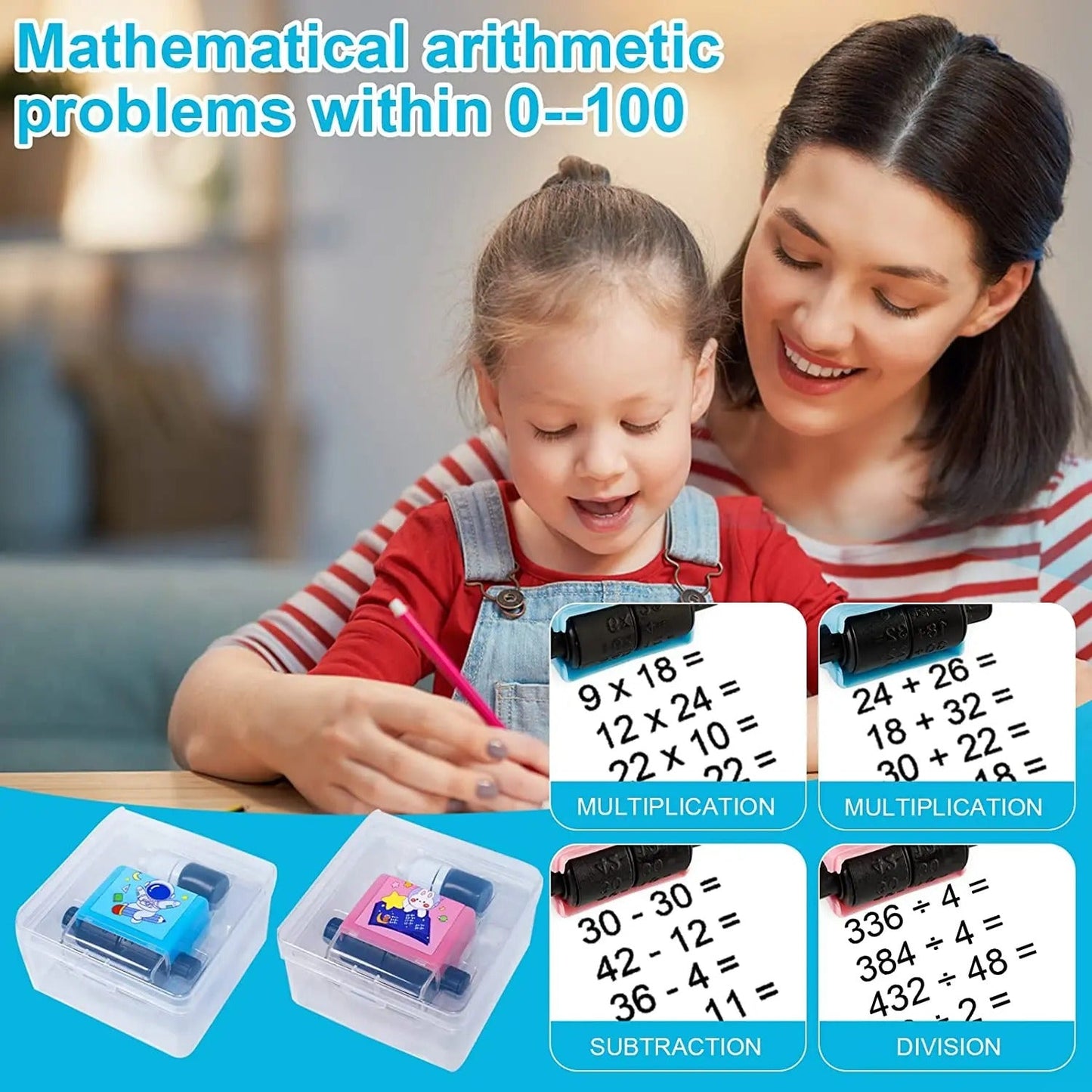 Kletshuts™ MathStamp: Digitale Roller Wiskunde Onderwijzen Stempel
