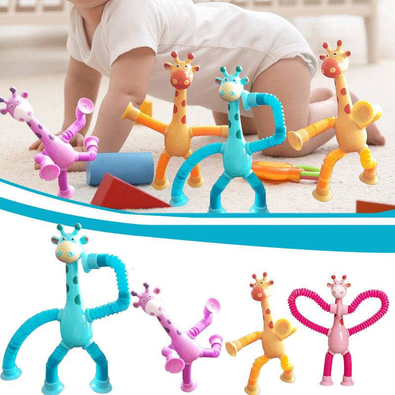 Kletshuts™ StretchyGiraffe: Telescopisch Rekbaar Giraffe Speelgoed Met Zuignap