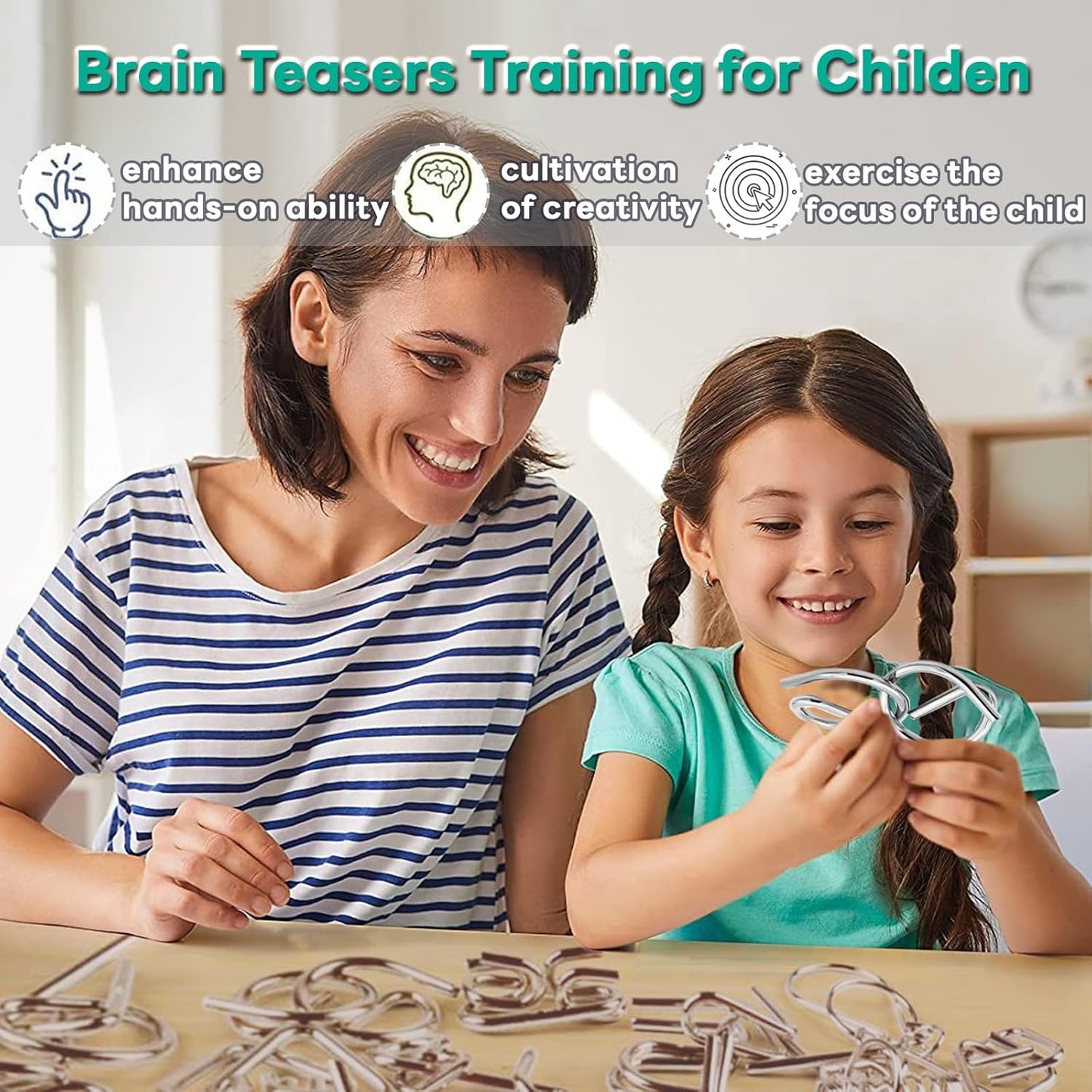 Kletshuts™ MetalPuzzles: Kinderen Hersenkrakers Metalen Puzzel Set