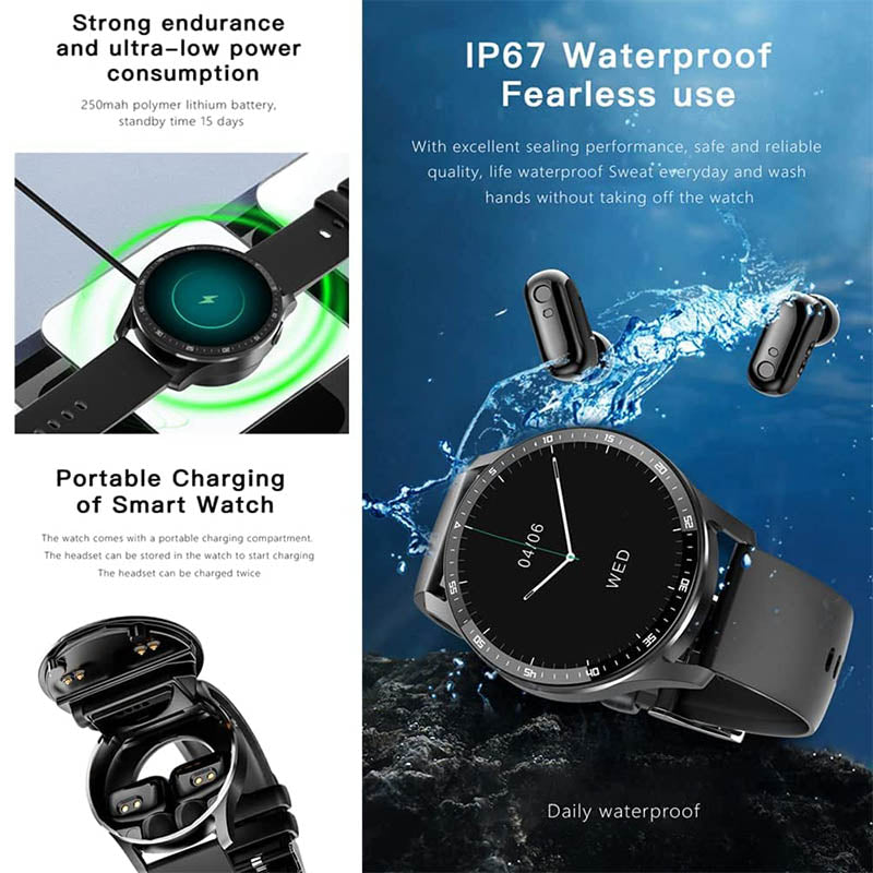 💖Beperkte uitverkoop 50% UIT💖⌚2 IN 1 SMARTWATCH MET OORPHONES