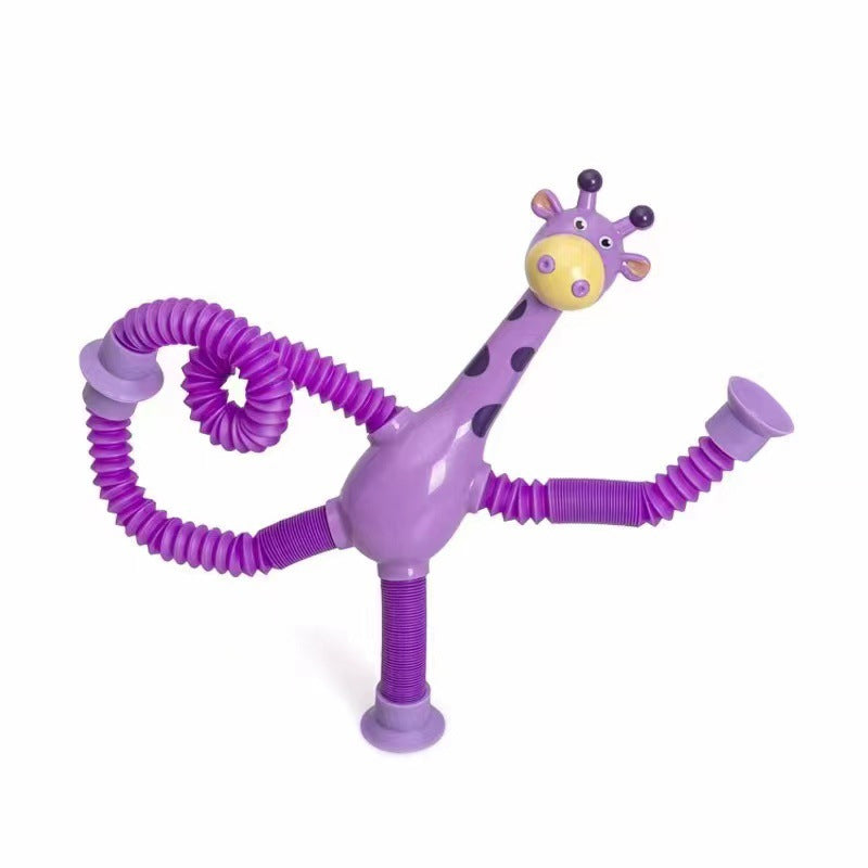 Kletshuts™ StretchyGiraffe: Telescopisch Rekbaar Giraffe Speelgoed Met Zuignap