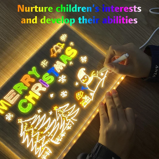 Kletshuts™ NoteBoard: LED-Lamp Acryl Notitie- En Tekenbord