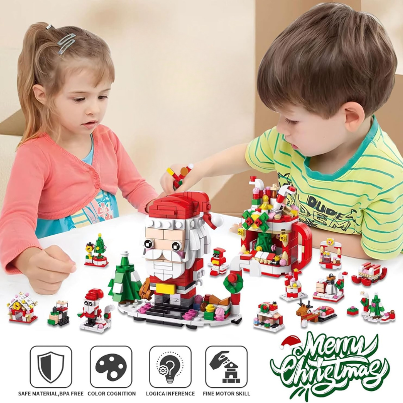 ChristmasBlocks: Kerstmis Advent Kalender Bouwen Blokken Set