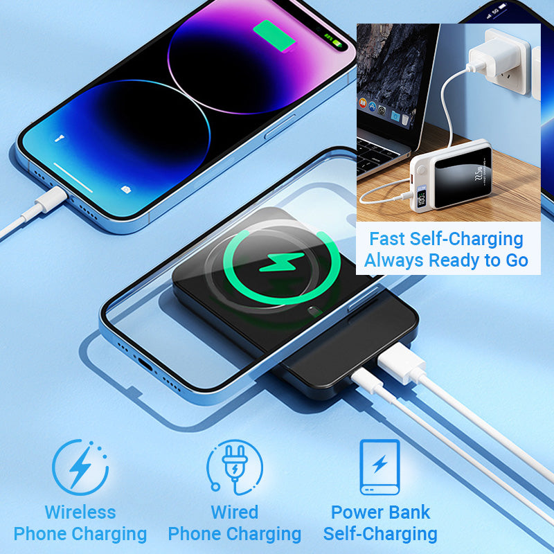🖤⚡ BLACK FRIDAY 50% KORTING Ultra-Slim Magneet Powerbank 10000mAh – 2× Sneller Opladen, Draadloos & Vast 🚀