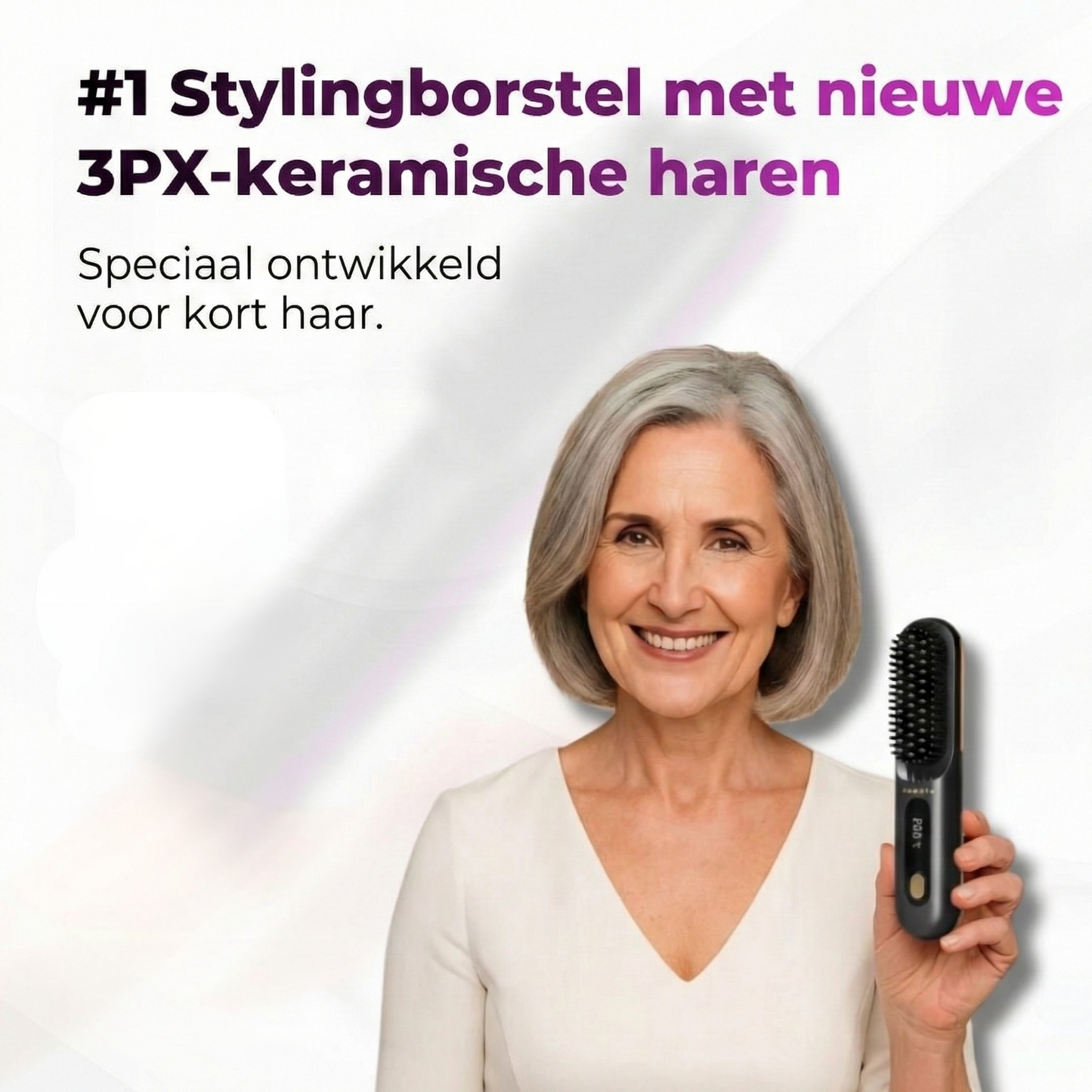 Intelligente stylingborstel voor kort haar