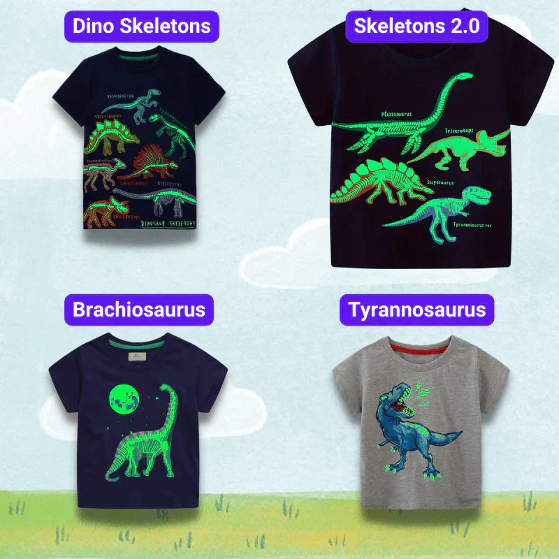 Icone™ DinoShirt: Kinderen Gloeien op De Donker Dinosaur T-shirt