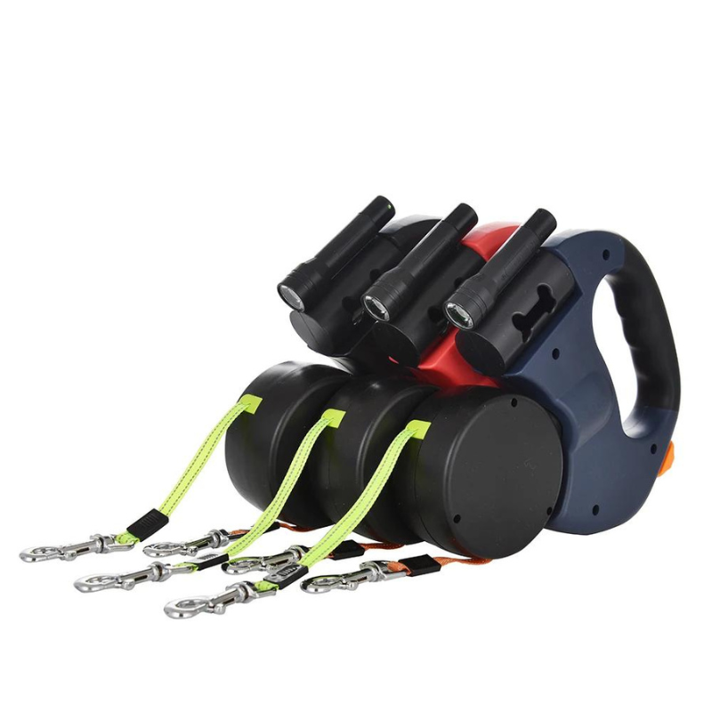 DogFri™ DoubleLeash: LED Licht Dubbele Hoofd Intrekbare Hondenriem