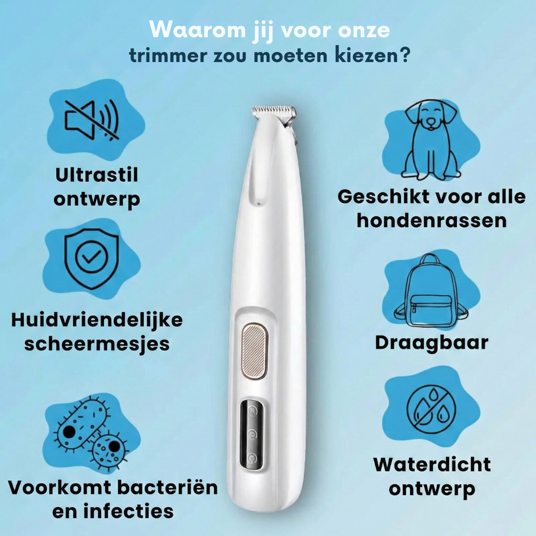 Trimmer voor hondenpootjes (Geluidsarm & Draadloos)