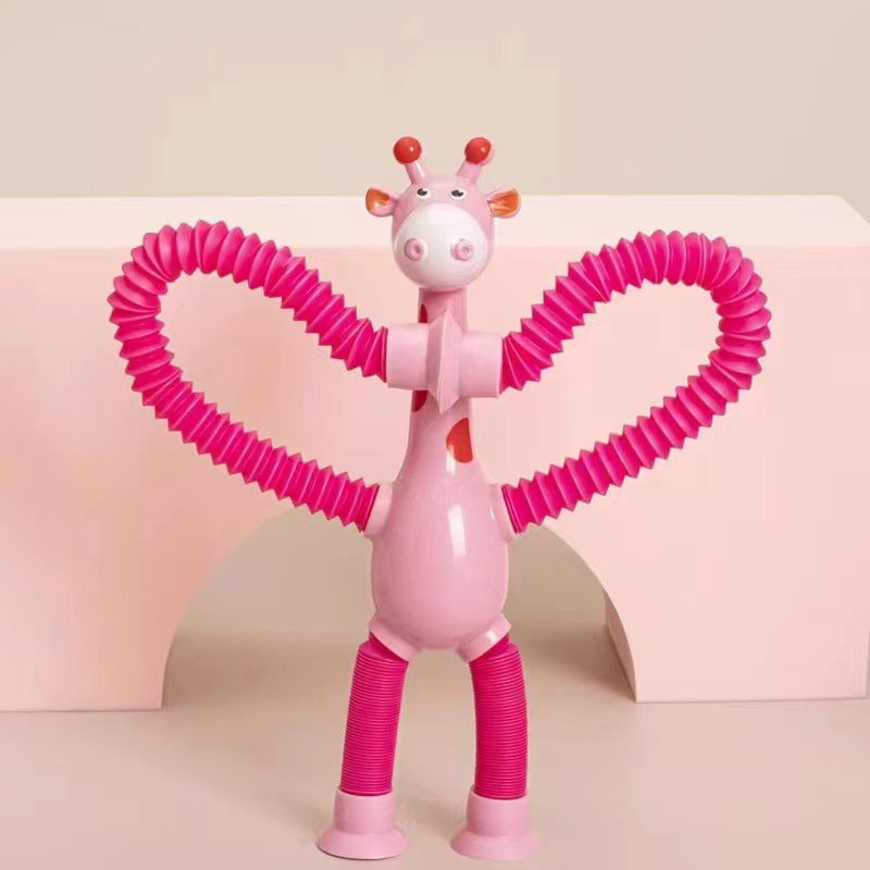 Kletshuts™ StretchyGiraffe: Telescopisch Rekbaar Giraffe Speelgoed Met Zuignap