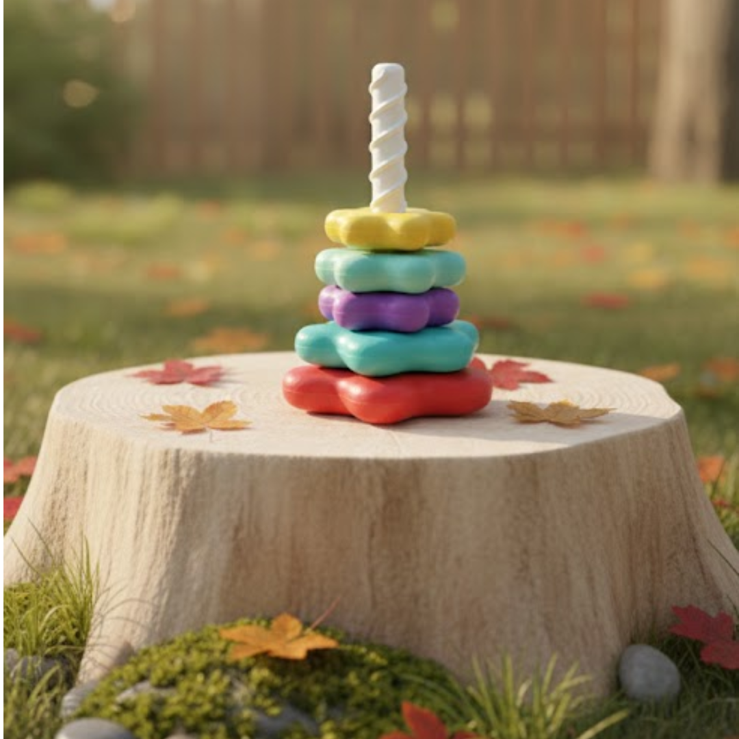 Kletshuts™ StackingToy: Regenboog Toren Wiel Stapelen Speelgoed Zintuiglijk Leren