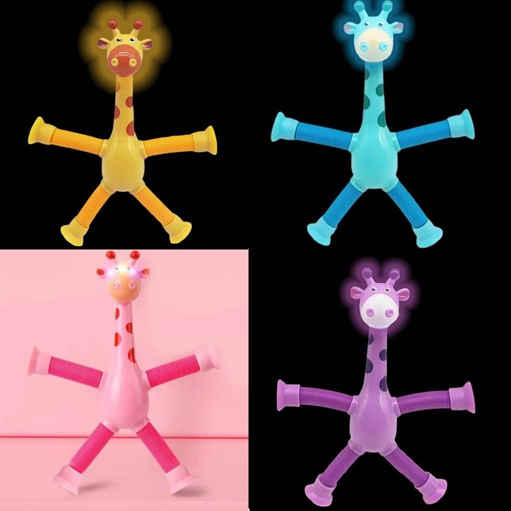 Kletshuts™ StretchyGiraffe: Telescopisch Rekbaar Giraffe Speelgoed Met Zuignap