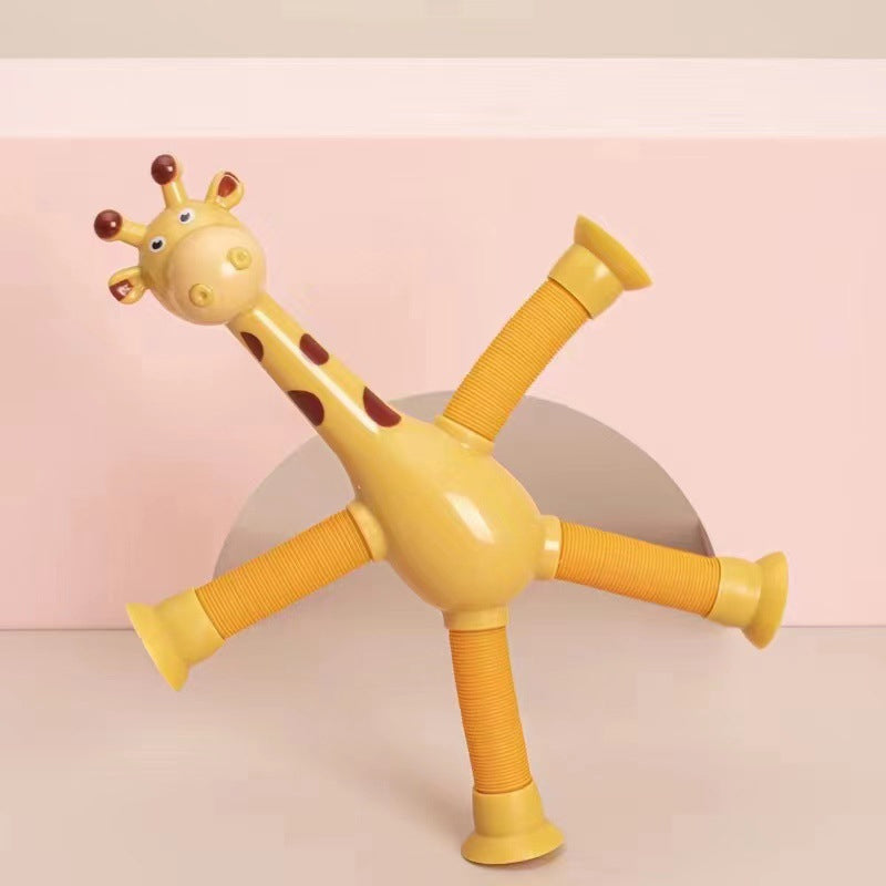 Kletshuts™ StretchyGiraffe: Telescopisch Rekbaar Giraffe Speelgoed Met Zuignap