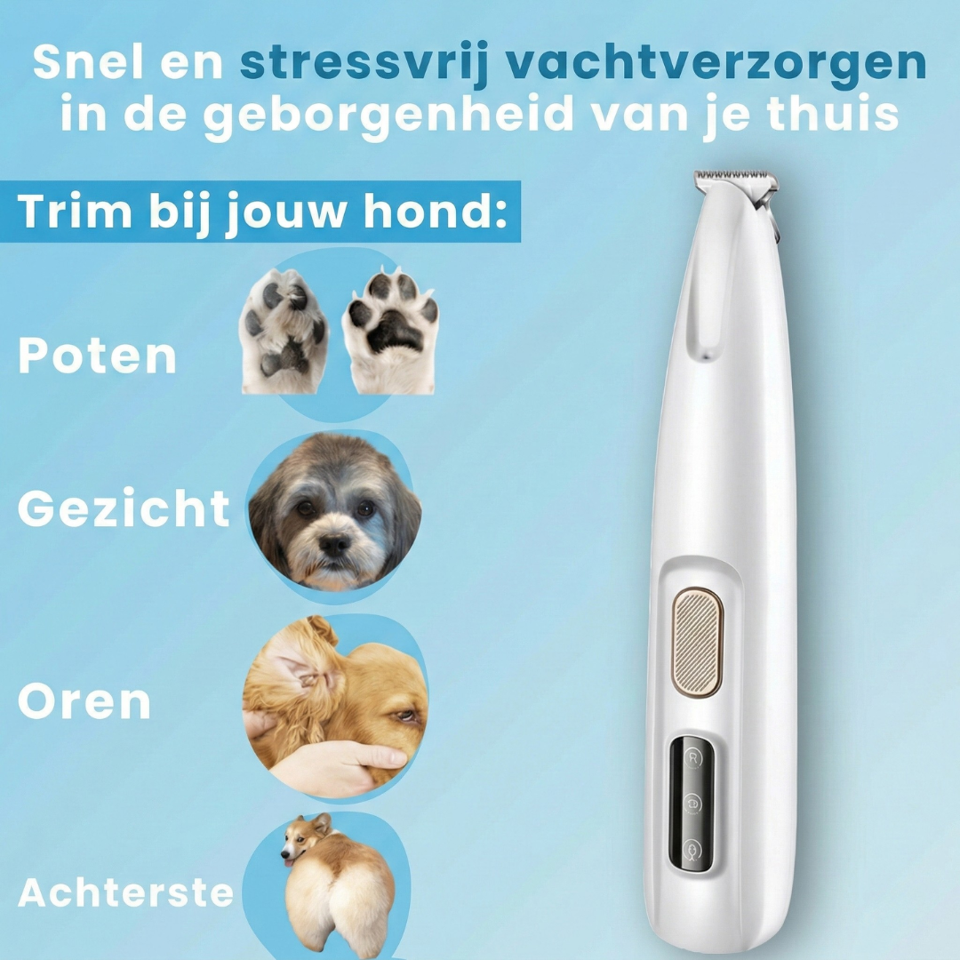 Trimmer voor hondenpootjes (Geluidsarm & Draadloos)