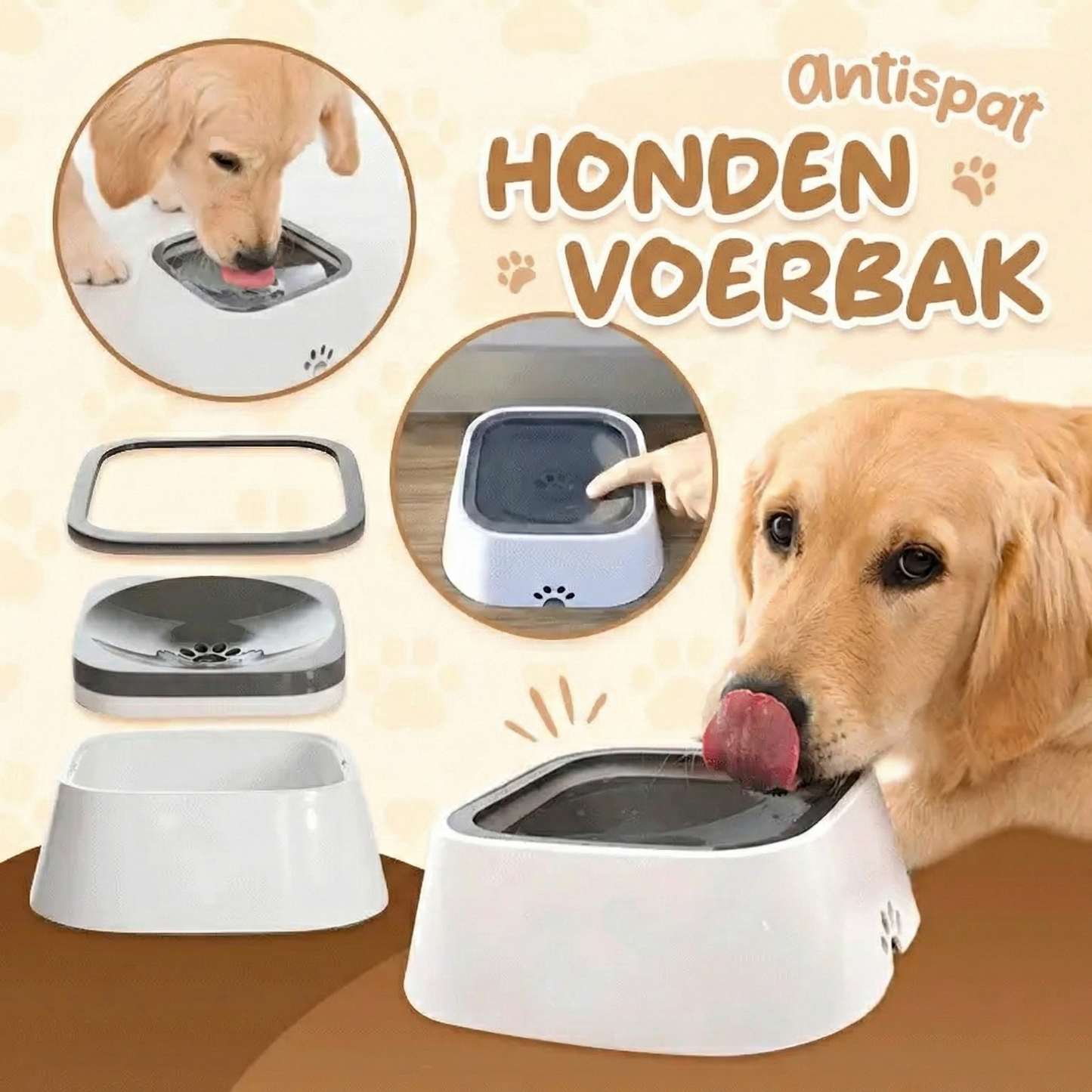 Spatvrije waterdispenser voor huisdieren