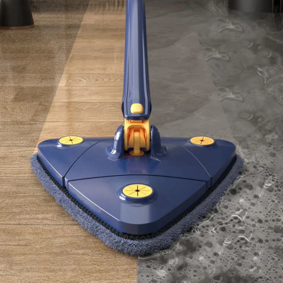 Cleaner Pro° TriangleMop: Lang Handvat Verstelbaar Driehoek 360 Reiniging Dweil