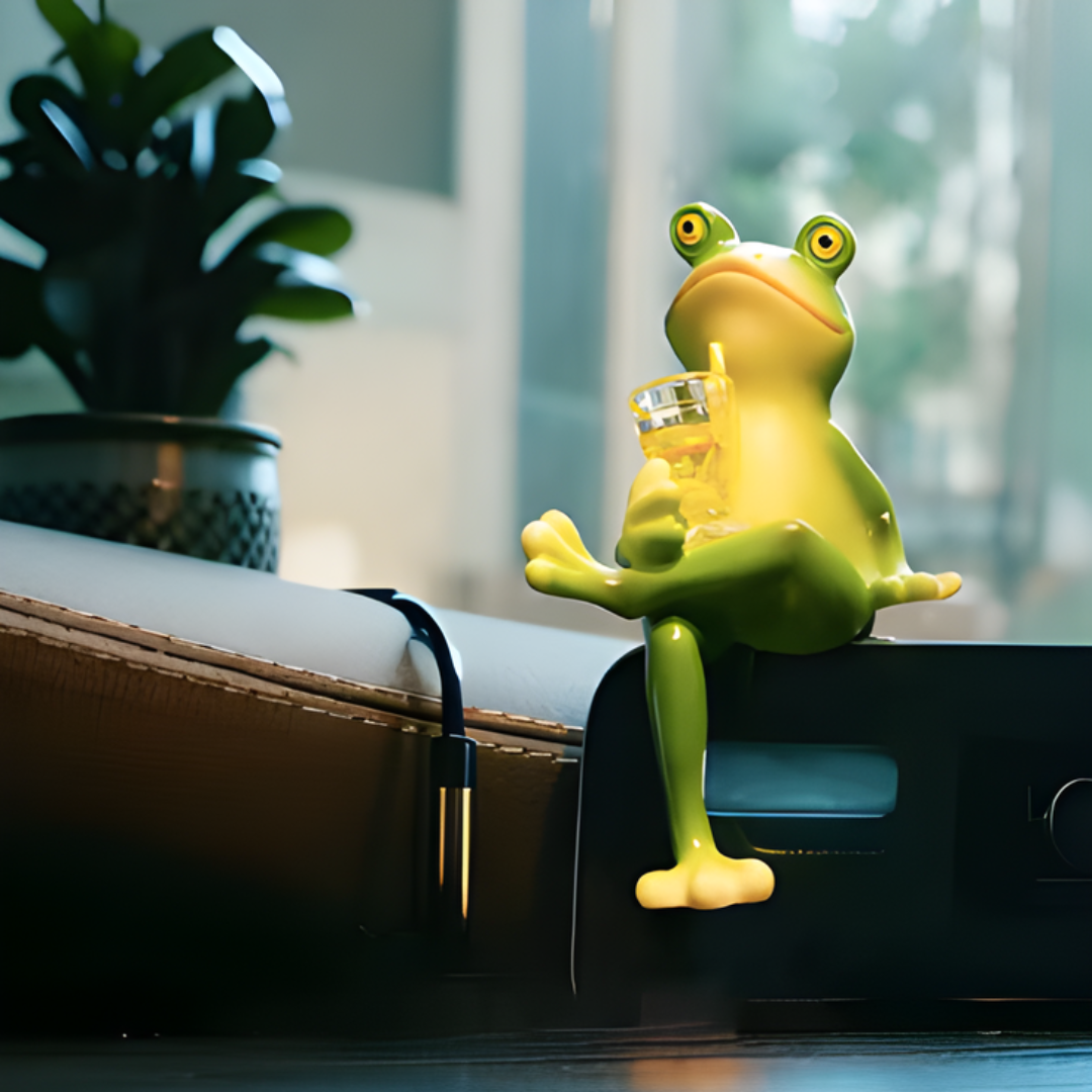 GardenOrnament: Schattig Kikker Decoratie Hangend Pot Rand Tuin Ornament