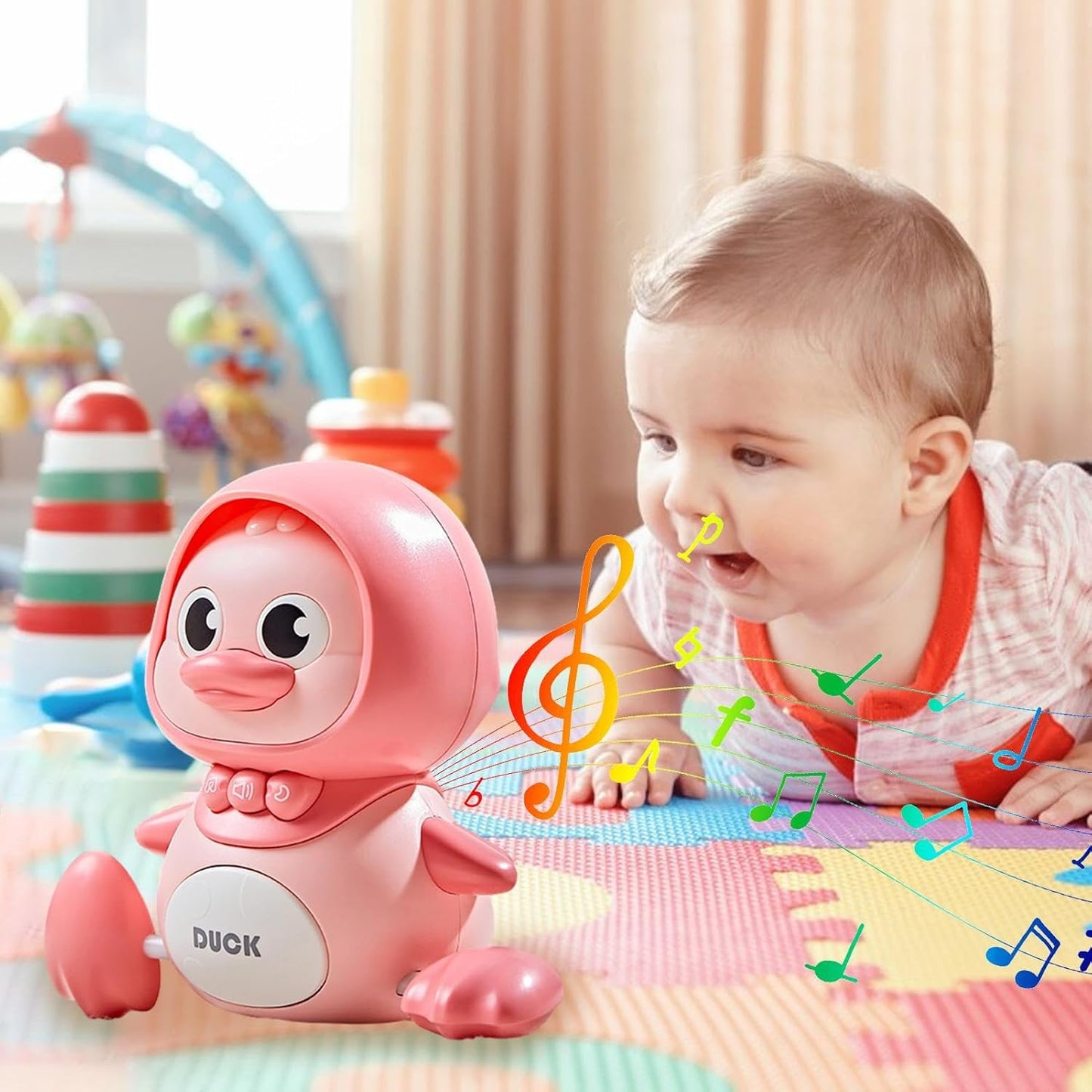 Kletshuts™ WalkingDuck: Interactief Schattig Lopen Eend Baby Speelgoed