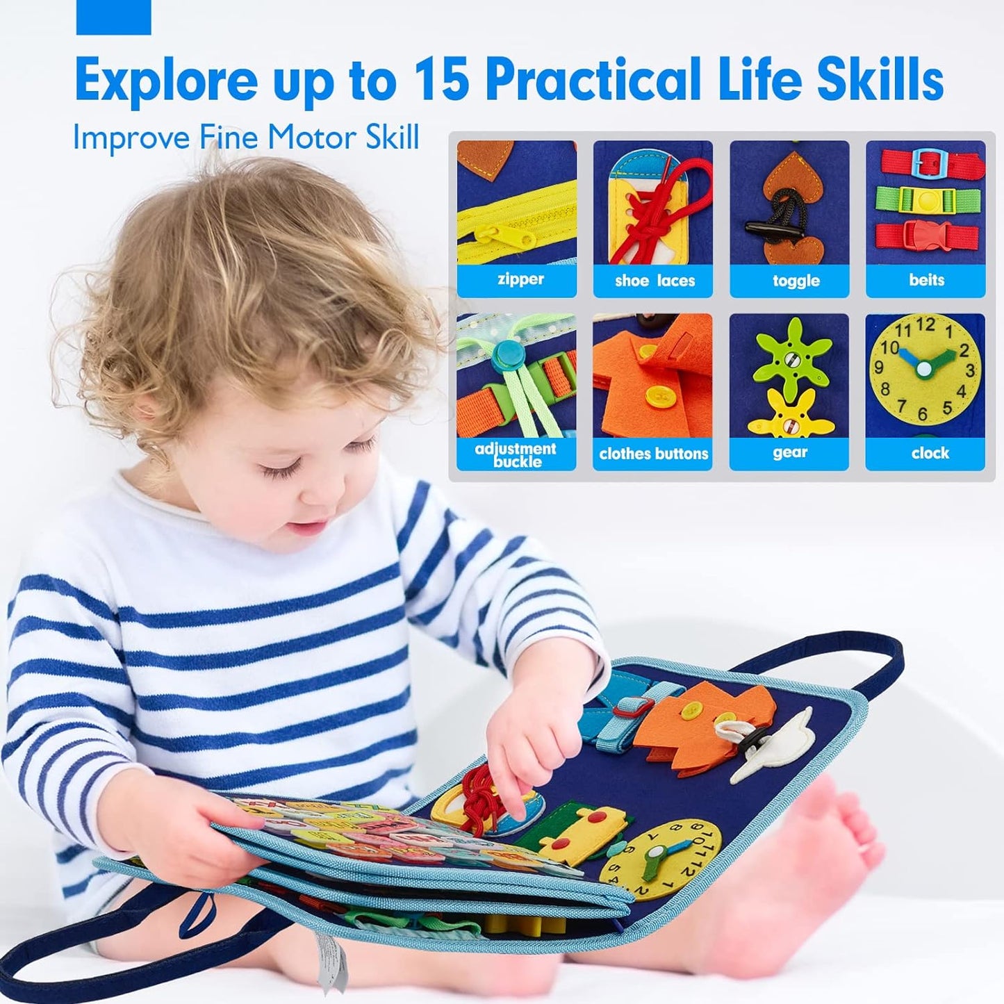 Kletshuts™ BusyBoard: Zintuiglijk Fijne Motoriek Montessori Educatief Busy Board