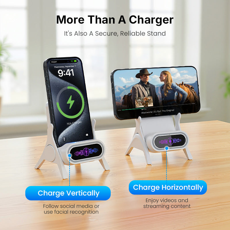 📱⚡ NU 50% KORTING! 15W Draadloze Snellader met Telefoonstandaard – Verstelbaar, Handsfree & Qi-Compatibel