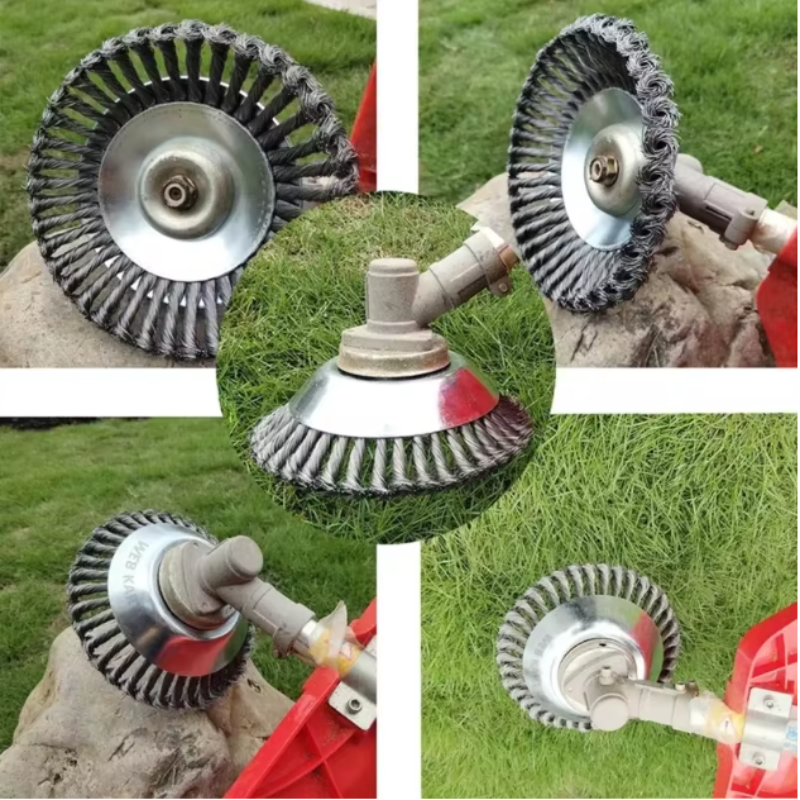 CutterHead: Zwaar Uitgevoerde Staaldraad Onkruid Snijder 20cm Borstelkop Set