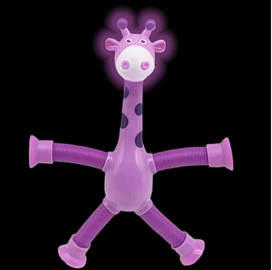 Kletshuts™ StretchyGiraffe: Telescopisch Rekbaar Giraffe Speelgoed Met Zuignap