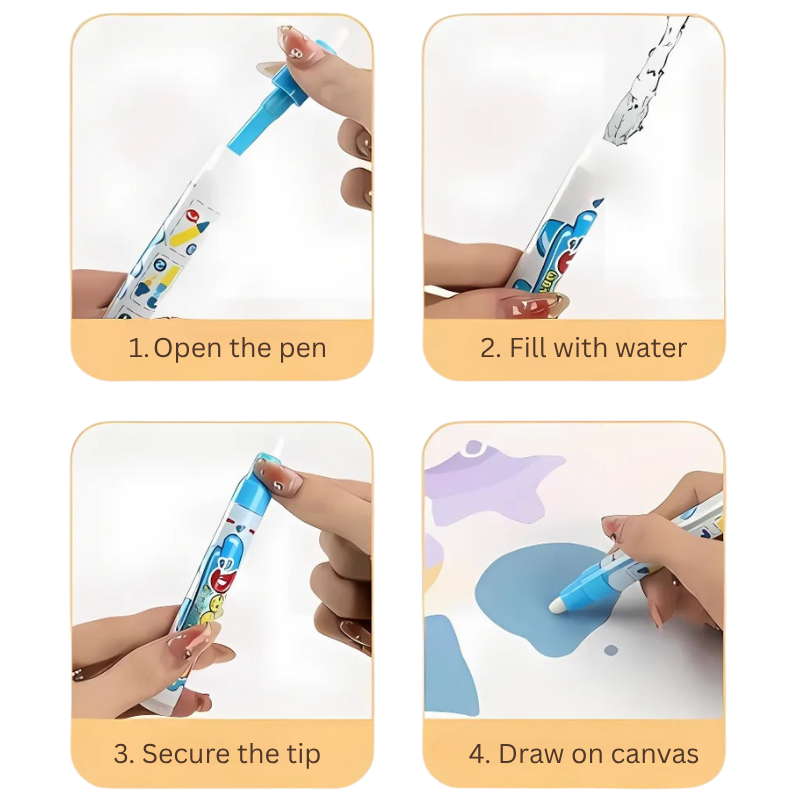 Kletshuts™ WaterCanvas: Herbruikbare Water Doodle Canvas Set Voor Kinderen