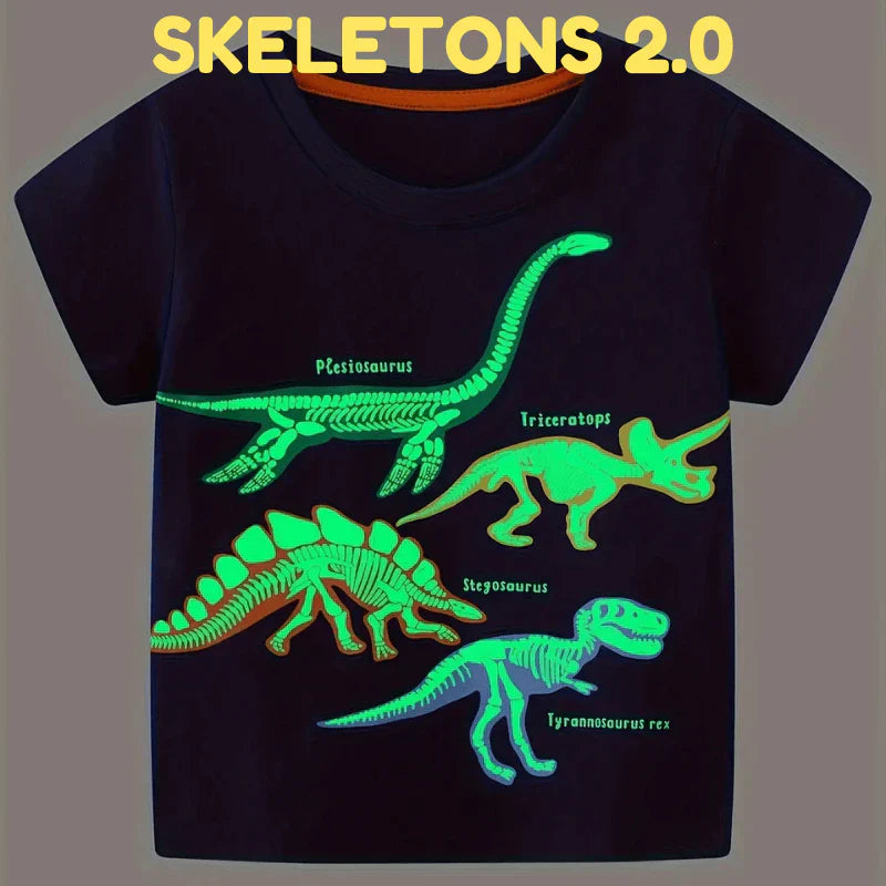 Icone™ DinoShirt: Kinderen Gloeien op De Donker Dinosaur T-shirt