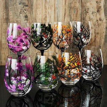 SeasonsGlass - Vier Seizoenen Boom Wijn Glas