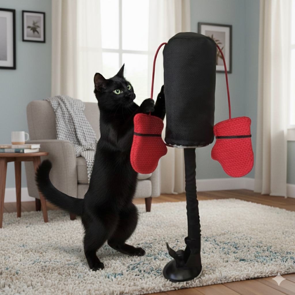 Catfri® PunchingBag: Interactief Leuk Oefening Kat Bokszak