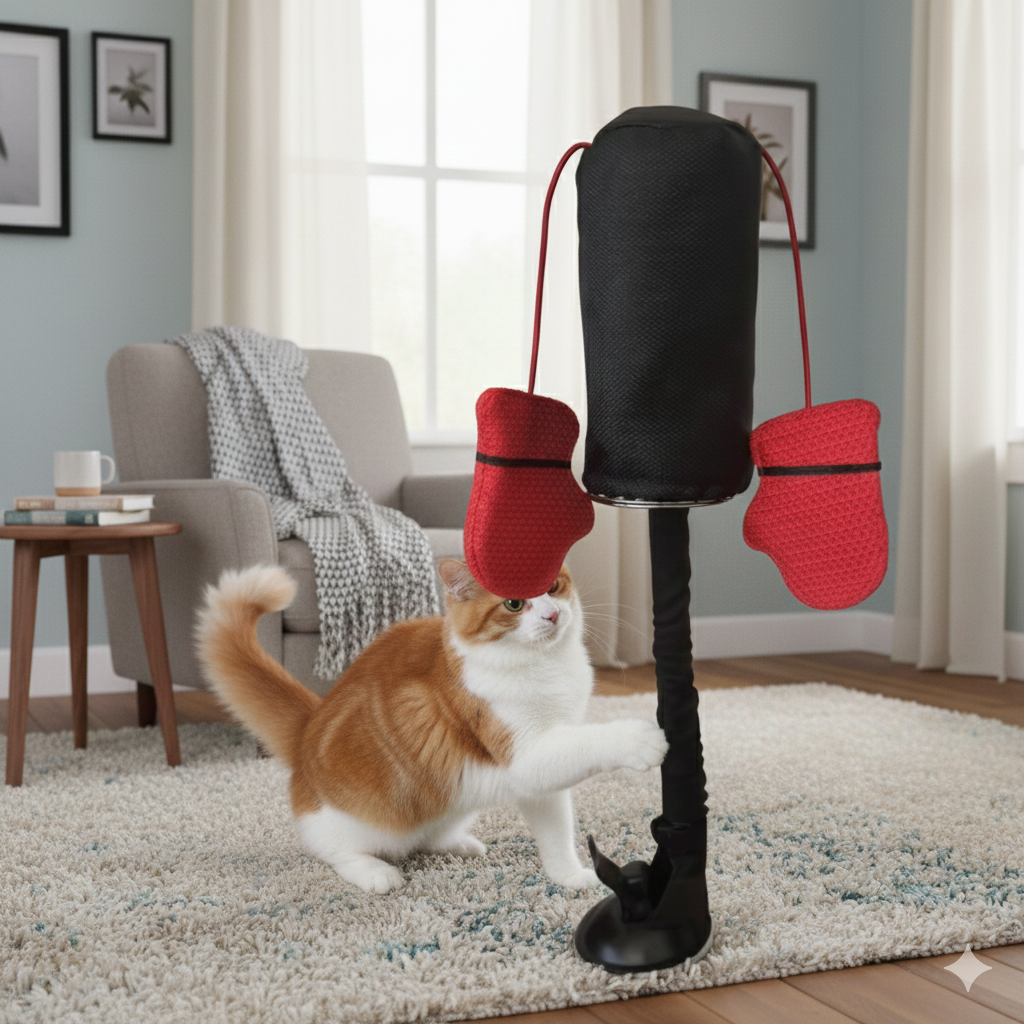 Catfri® PunchingBag: Interactief Leuk Oefening Kat Bokszak