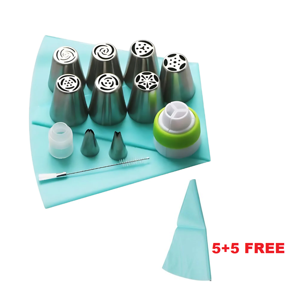 Globetrek° PipingTip: Roestvrij Staal Taart En Gebak Decoratie Pipping Tip Set