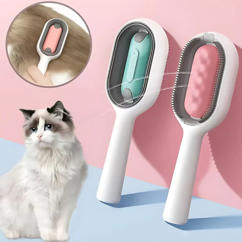 DogCatFri™ GroomingBrush 1+1 GRATIS: Huisdierhaarverwijderaar En Massageborstel