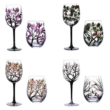 SeasonsGlass - Vier Seizoenen Boom Wijn Glas