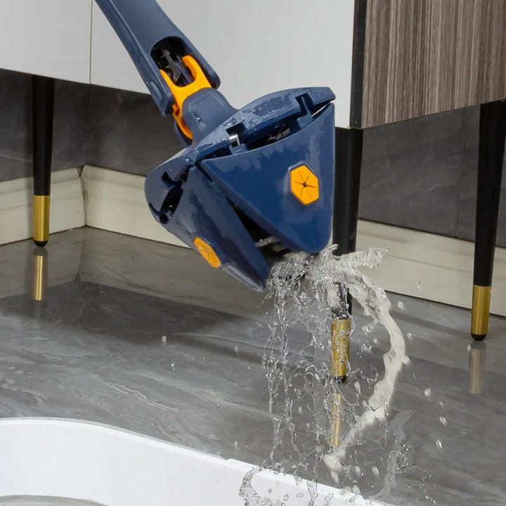 Cleaner Pro° TriangleMop: Lang Handvat Verstelbaar Driehoek 360 Reiniging Dweil