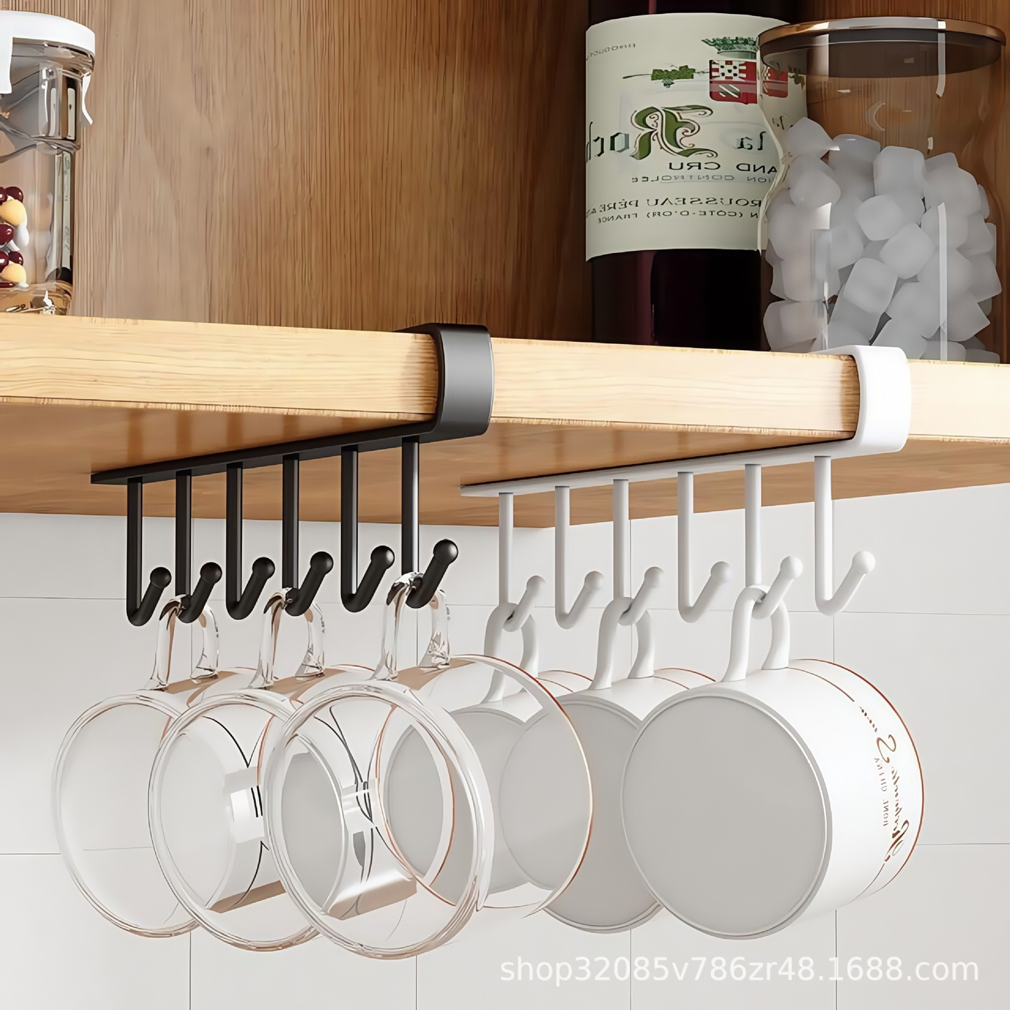 GlideHold® ShelfHooks 1+1 GRATIS: Plank Opknoping Rack Haken Voor Keuken En Kast
