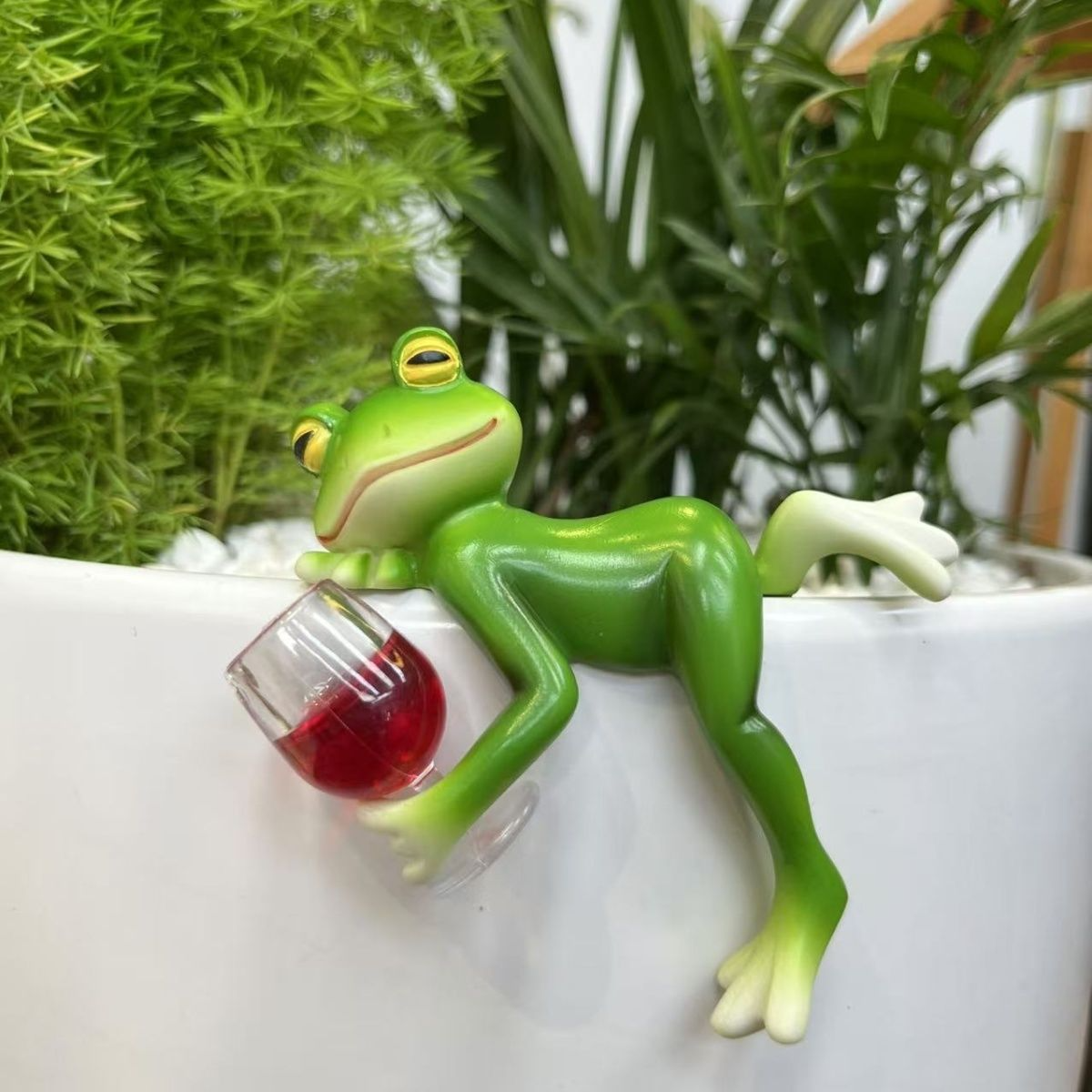 GardenOrnament: Schattig Kikker Decoratie Hangend Pot Rand Tuin Ornament