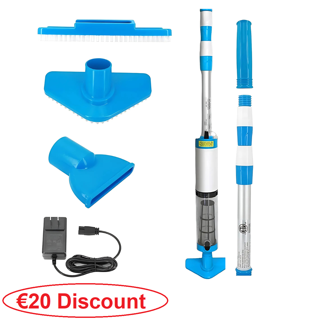 Cleaner Pro° PoolCleaner: Oplaadbare Handbediende Zwembadstofzuiger