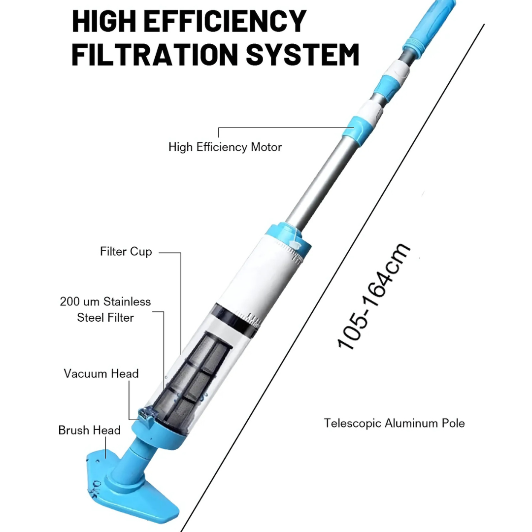 Cleaner Pro° PoolCleaner: Oplaadbare Handbediende Zwembadstofzuiger