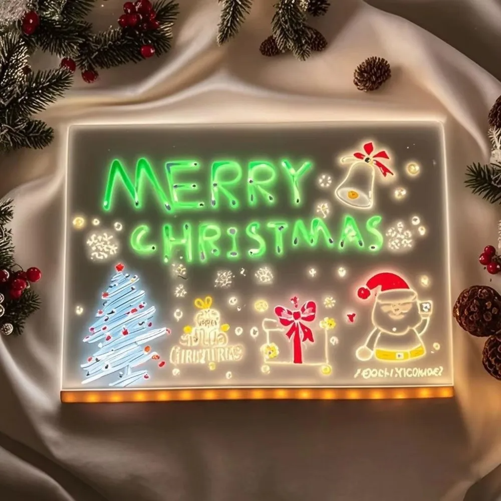 Kletshuts™ NoteBoard: LED-Lamp Acryl Notitie- En Tekenbord