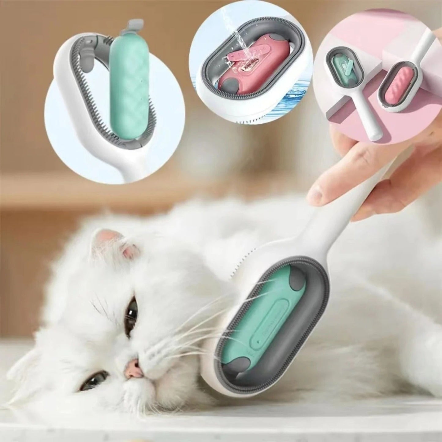 DogCatFri™ GroomingBrush 1+1 GRATIS: Huisdierhaarverwijderaar En Massageborstel